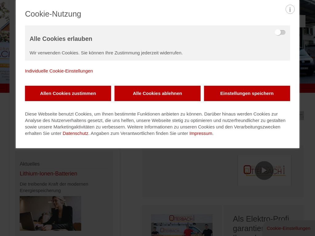 Website von Elektrotechnik Otterbach GmbH & Co. KG