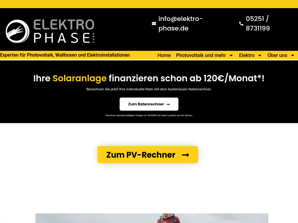 Website von Elektro-Phase GmbH in Paderborn