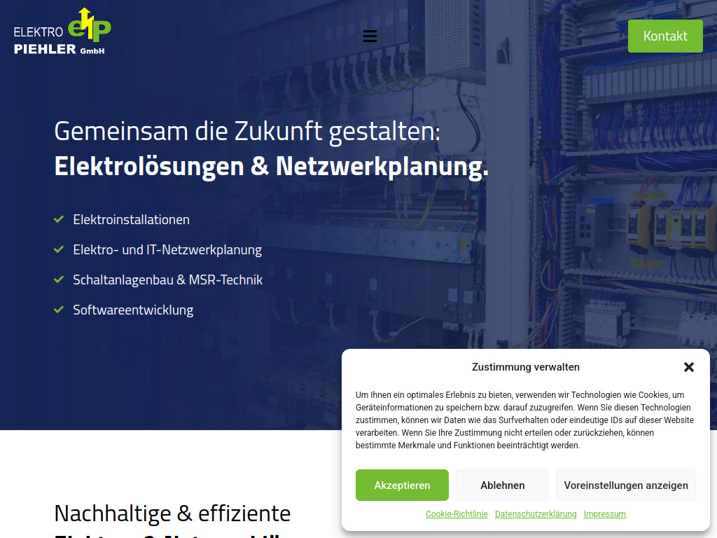 Website von Elektro Piehler GmbH in Luhe-Wildenau