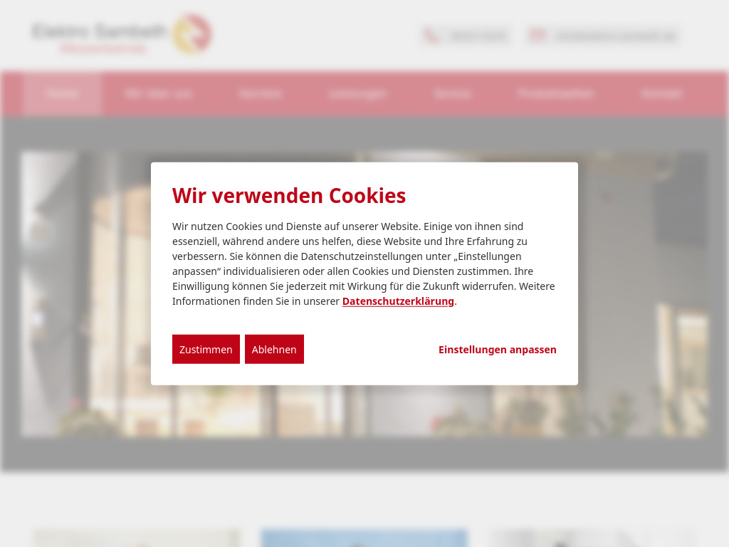 Website von Elektro Sambeth in Ochsenfurt