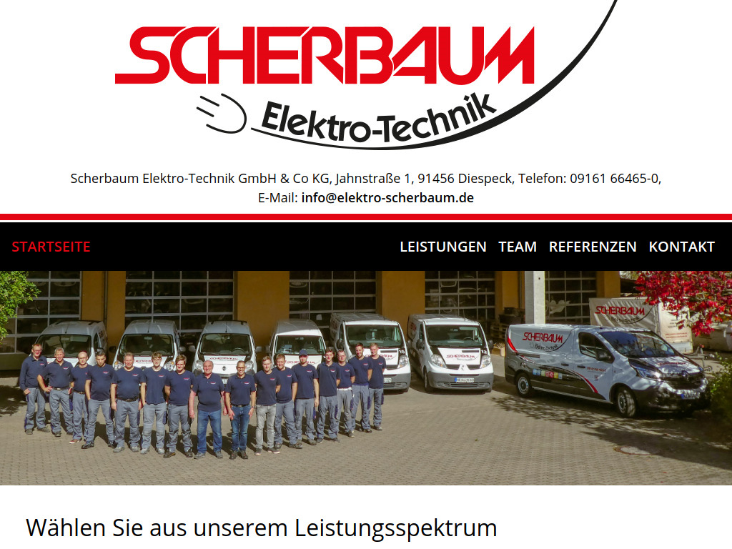 Website von Scherbaum Elektro-Technik GmbH & Co KG in Diespeck
