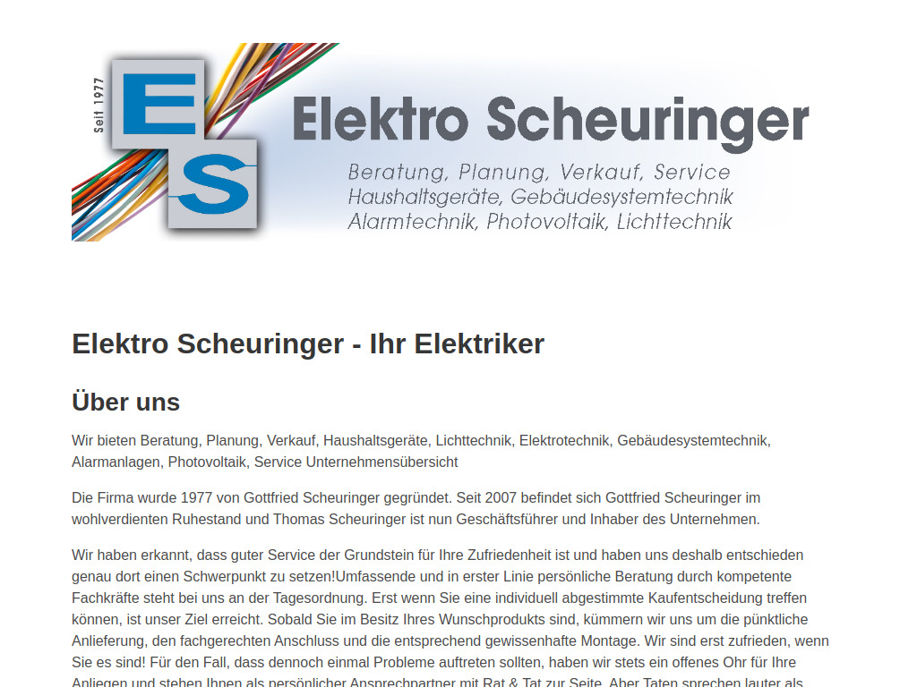 Website von Scheuringer GmbH & Co KG in Taiskirchen