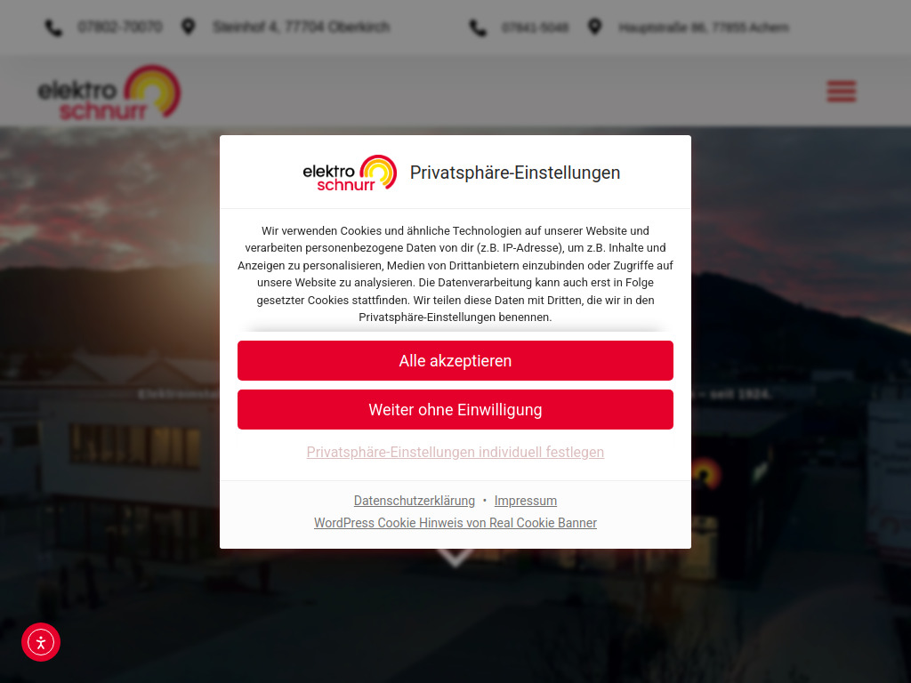 Website von Elektro-Schnurr GmbH in Oberkirch