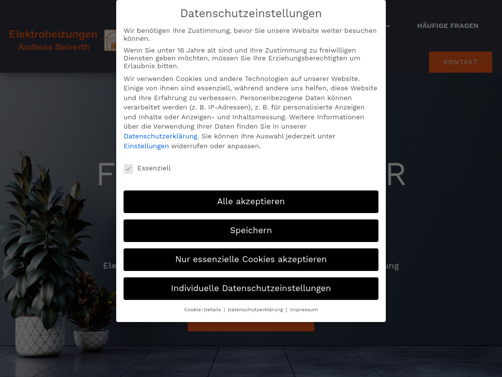 Website von Elektroheizungen Andreas Seiverth in Stockerau