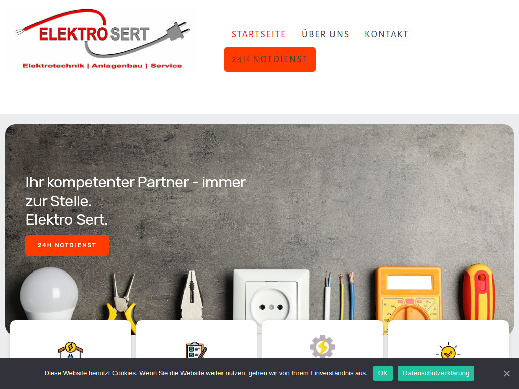 Website von Elektro Sert e.U. in Parndorf