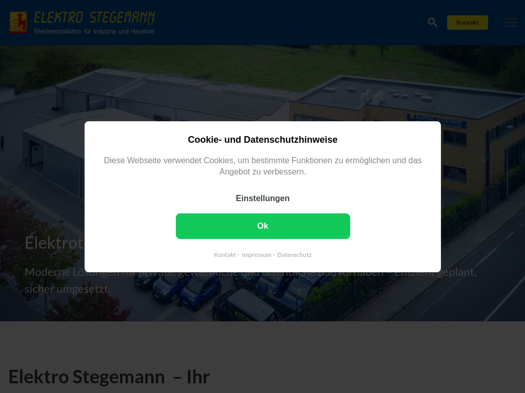 Website von Elektro Stegemann GmbH in Velbert