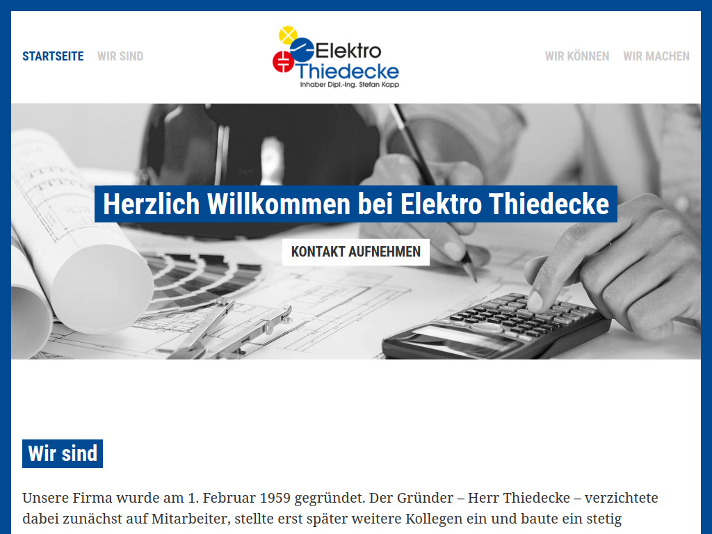 Website von Elektro Thiedecke in Wiehl
