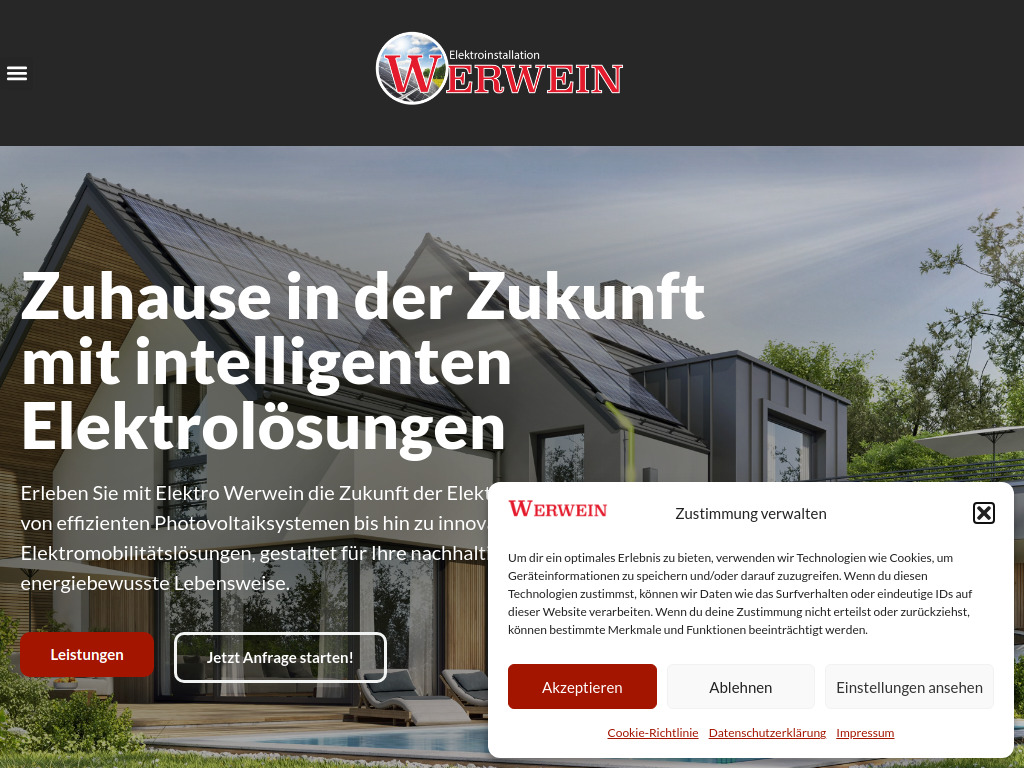 Website von Elektro Werwein GmbH in Bayreuth