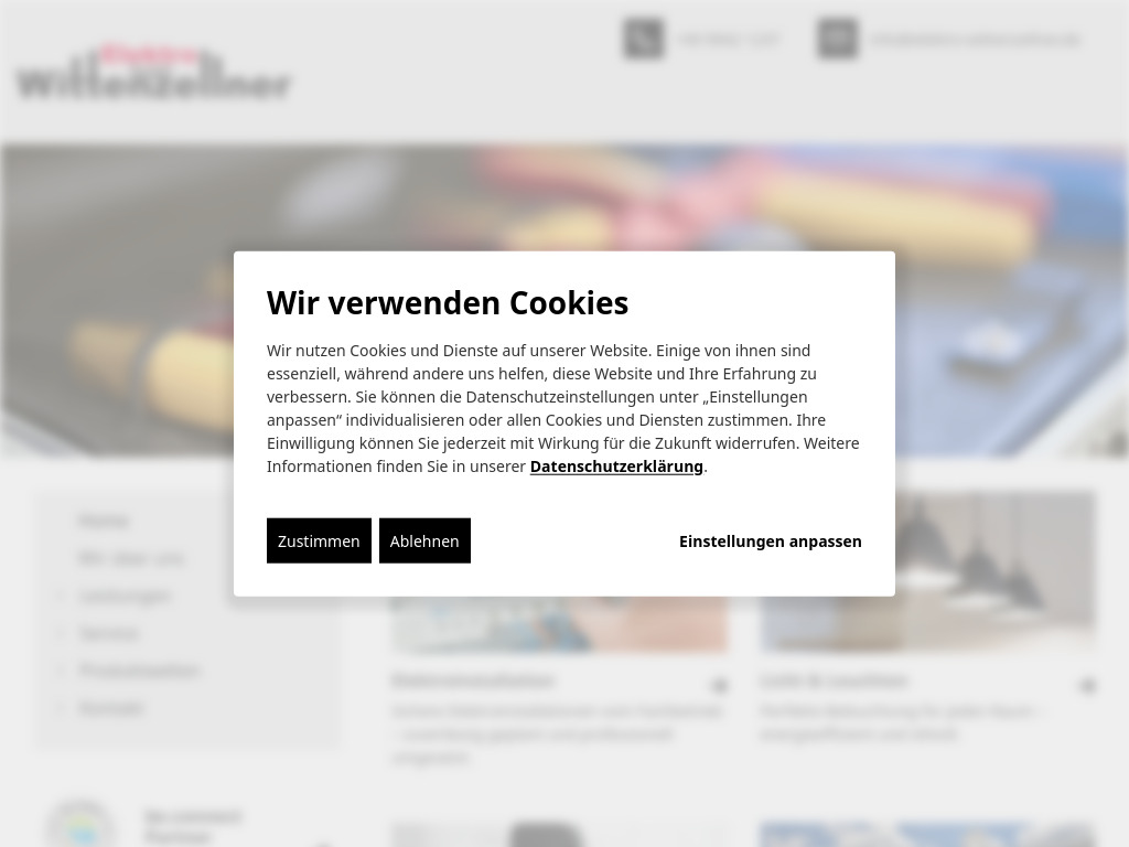 Website von Elektro Wittenzellner
