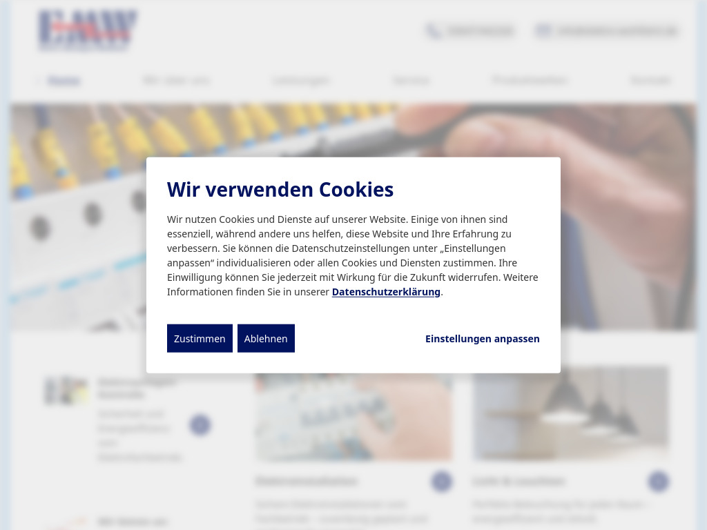 Website von Elektro-Montagen-Wohlfahrt in Pößneck