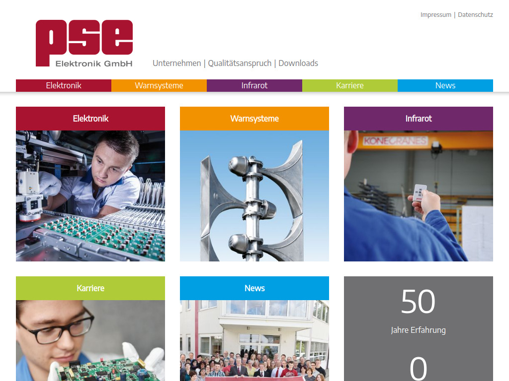 Website von PSE Elektronik GmbH in Eggenfelden