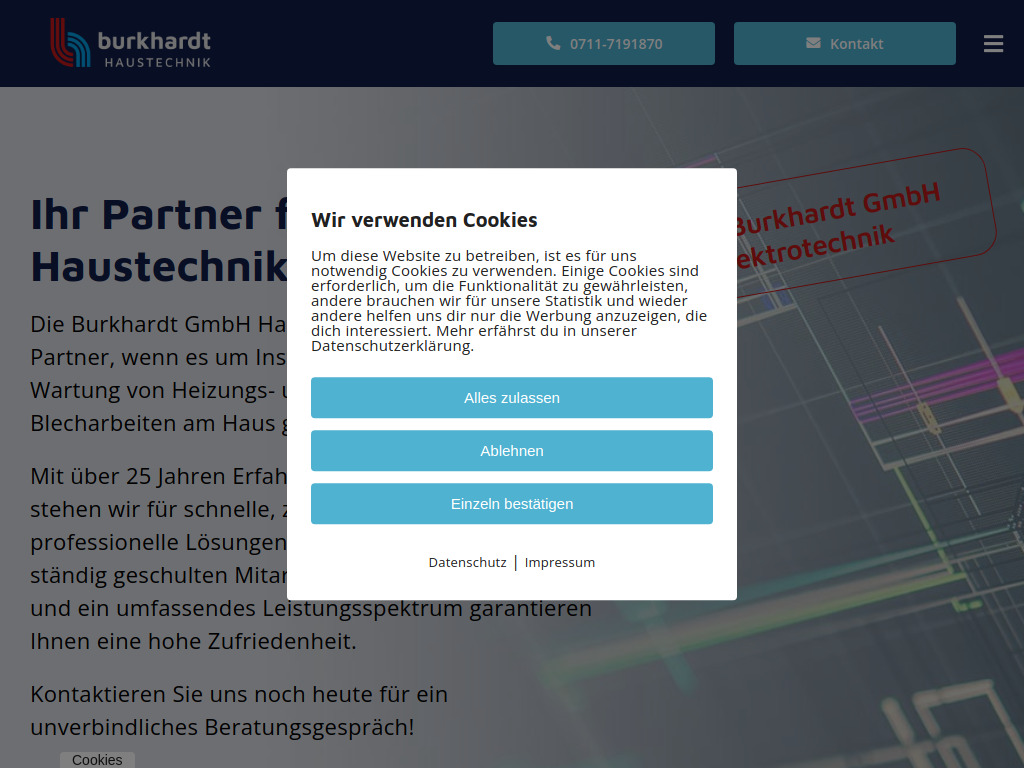 Website von Burkhardt GmbH in Stuttgart