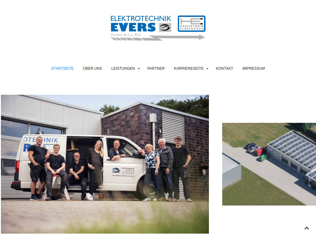 Website von Elektrotechnik Evers GmbH & CO. KG in Harpstedt