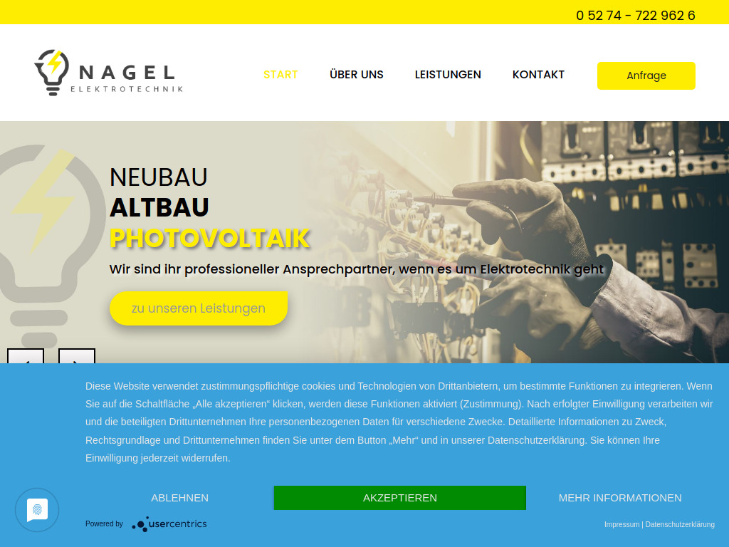 Website von Nagel Elektrotechnik in Nieheim