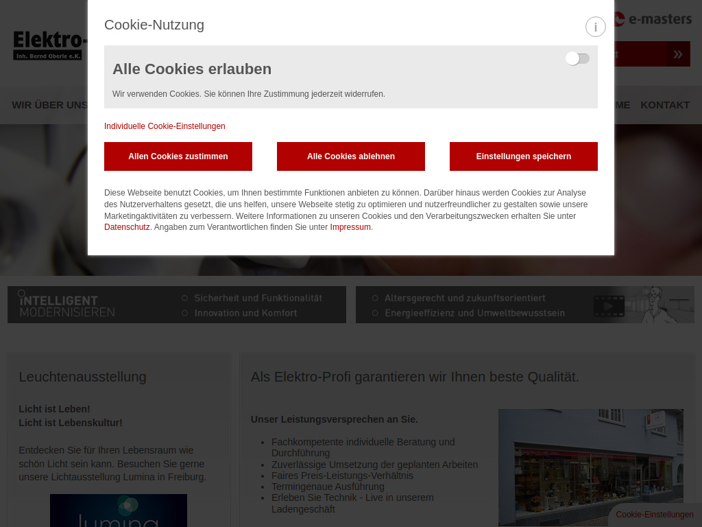 Website von Elektro-Oberle Inh. Bernd Oberle e. K. in Haslach i. K.