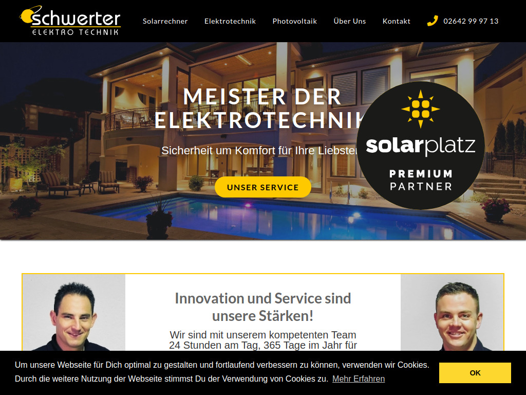 Website von Elektrotechnik Schwerter GmbH in Sinzig