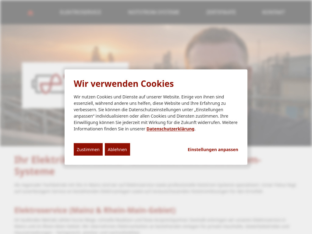 Website von Elektriker in Mainz