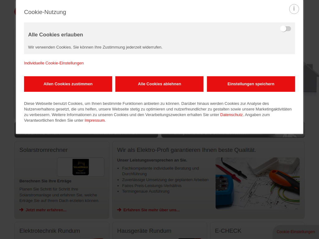 Website von RJ Elektro- & Solarservice GmbH in Jerrishoe