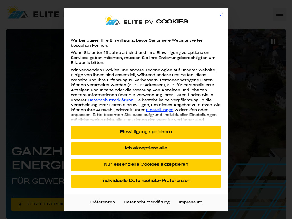 Website von Elite PV GmbH in Windischeschenbach