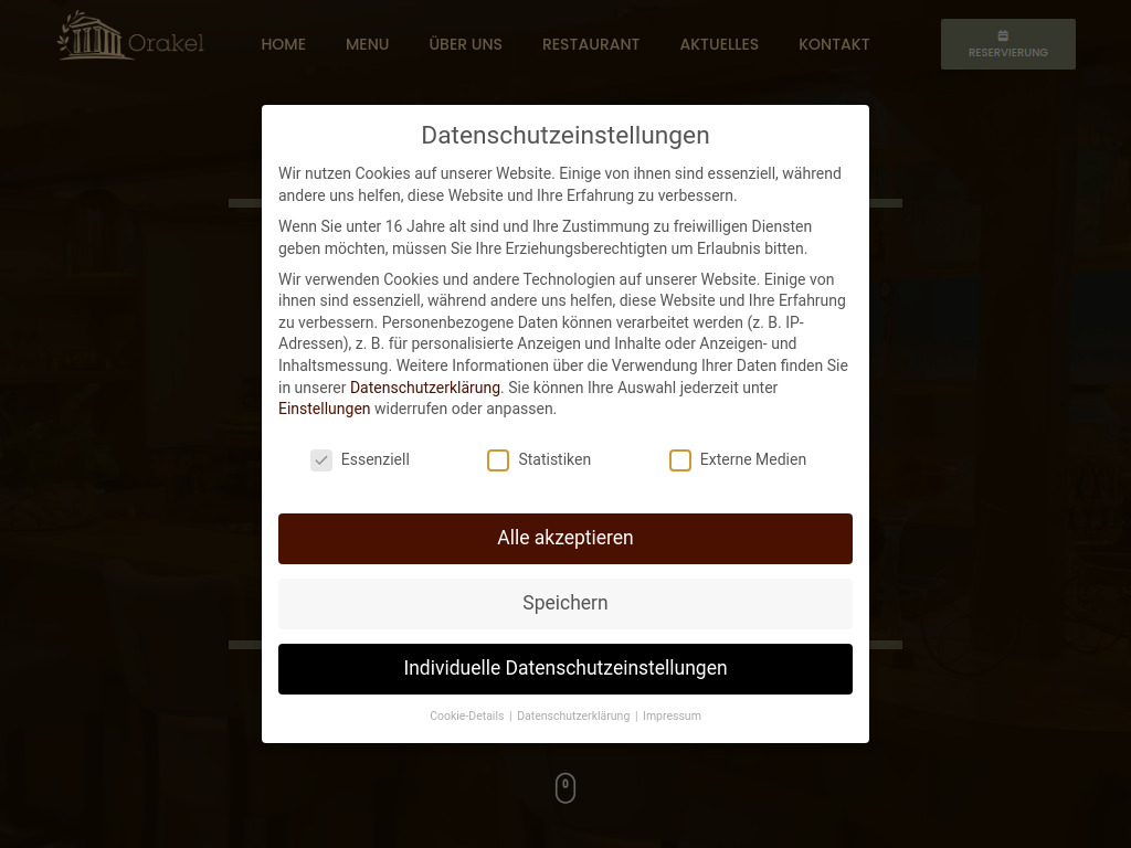 Website von Orakel Korschenbroich - Restaurant in Korschenbroich
