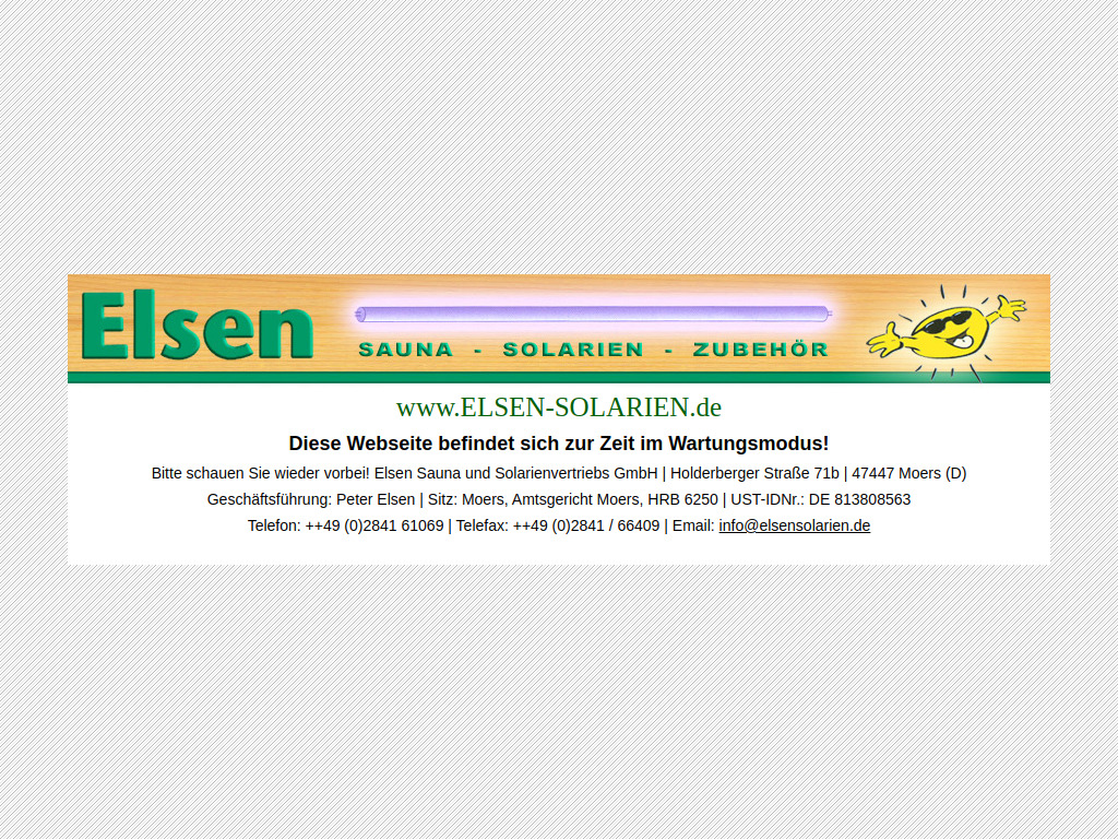 Website von Elsen Sauna- und Solarienvertriebs GmbH in Moers