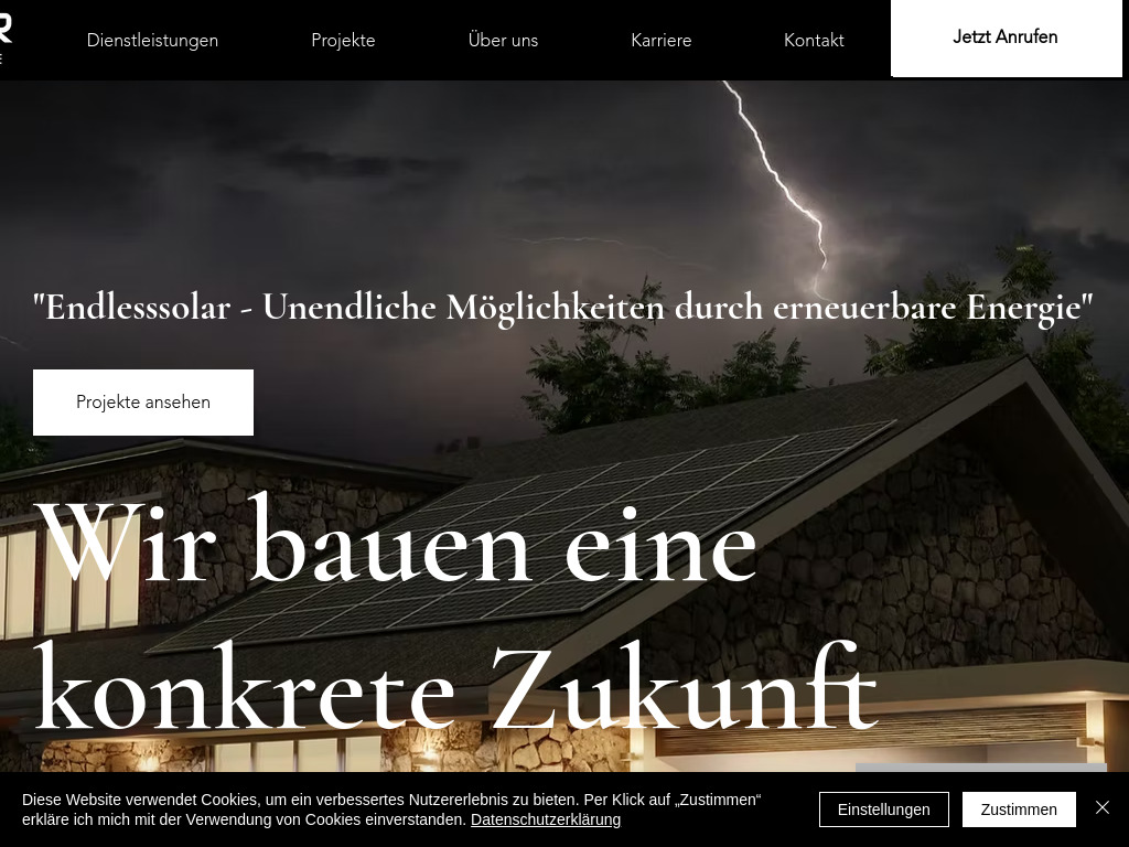 Website von ENDLESSSOLAR GmbH in München