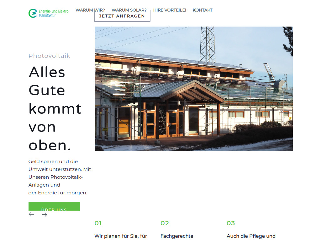 Website von Energie- und Elektromanufaktur in Hechingen