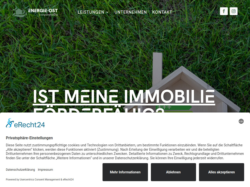Website von Energie Ost Energieberatung GbR in Steinhöfel