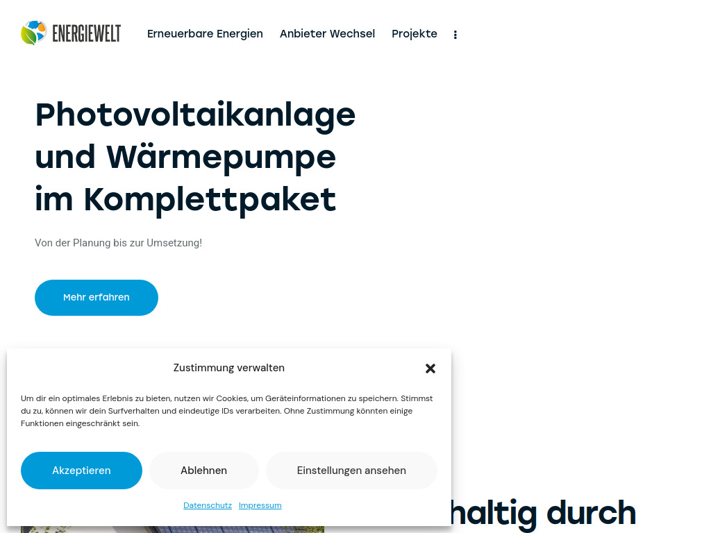 Website von Energiewelt in Sundern