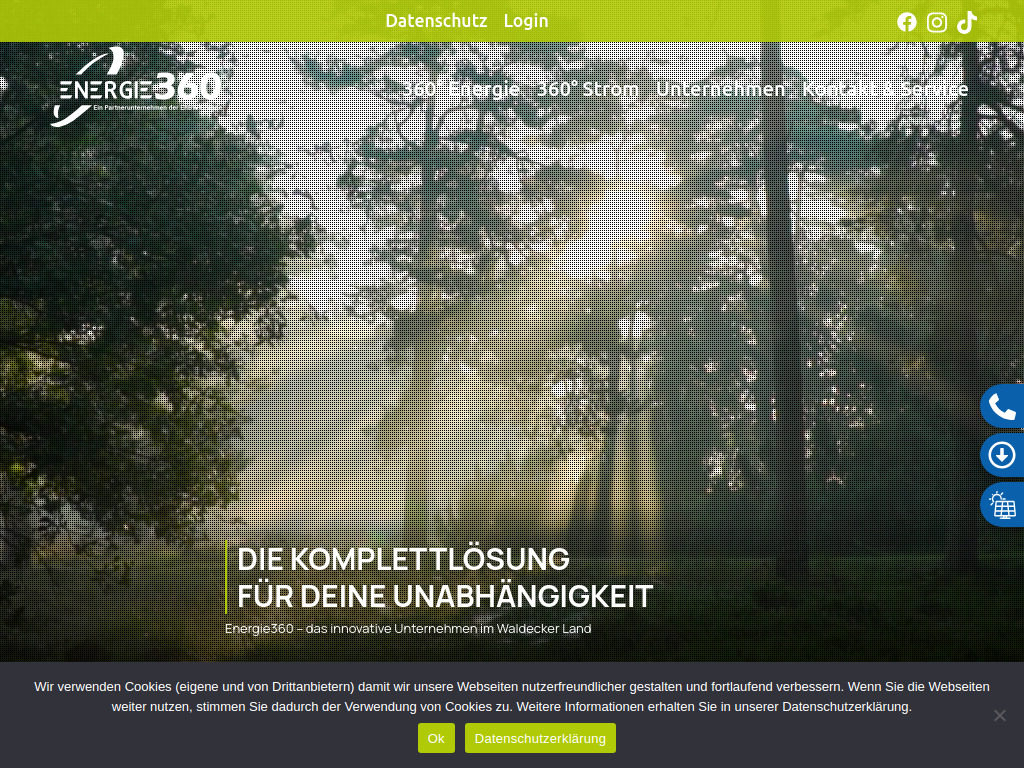Website von Energie 360 GmbH & Co. KG in Korbach