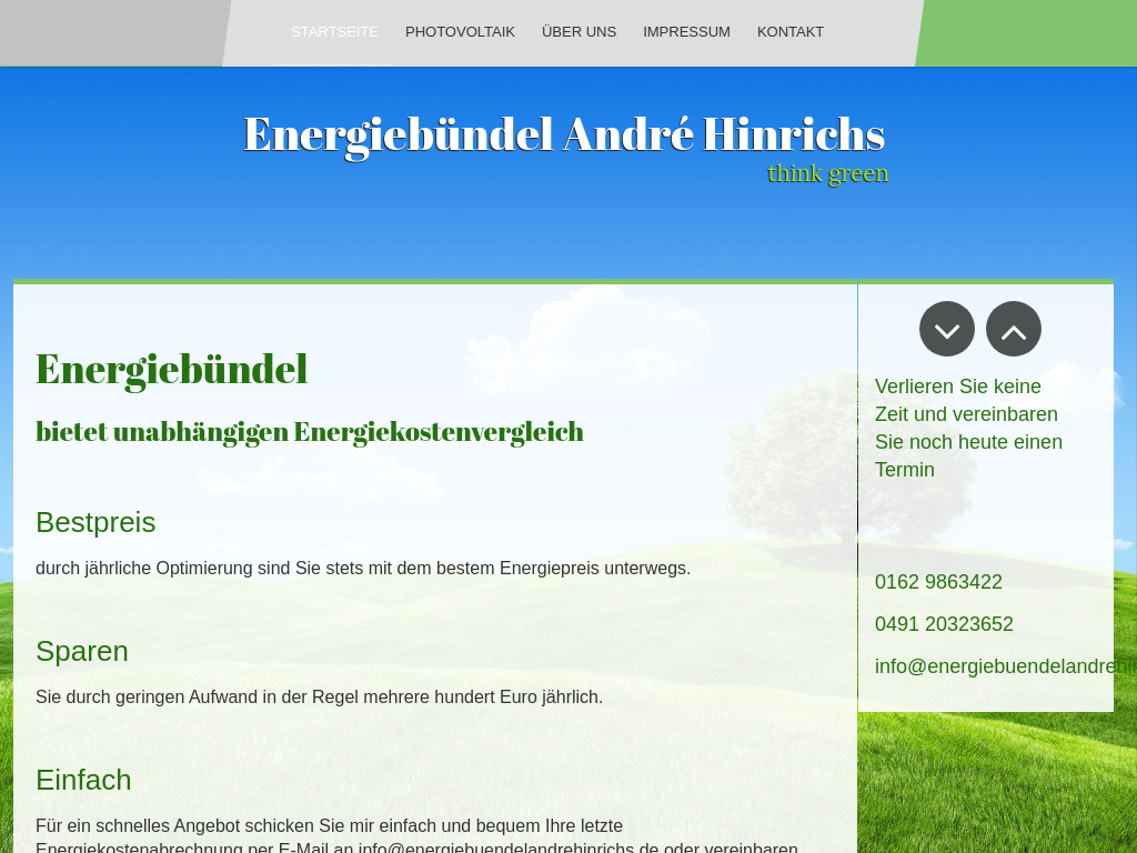 Website von Energiebündel André Hinrichs in Leer