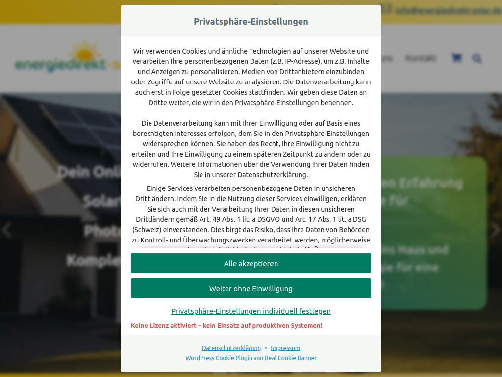 Website von edg EnergieDirekt GmbH in Berlin
