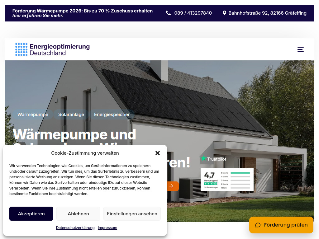 Website von energieoptimierung-deutschland.com in Gräfelfing