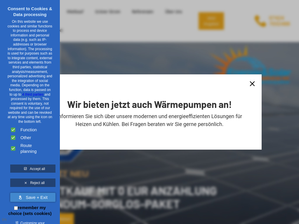 Website von Energie&Solar GmbH & Co. KG in Spaichingen