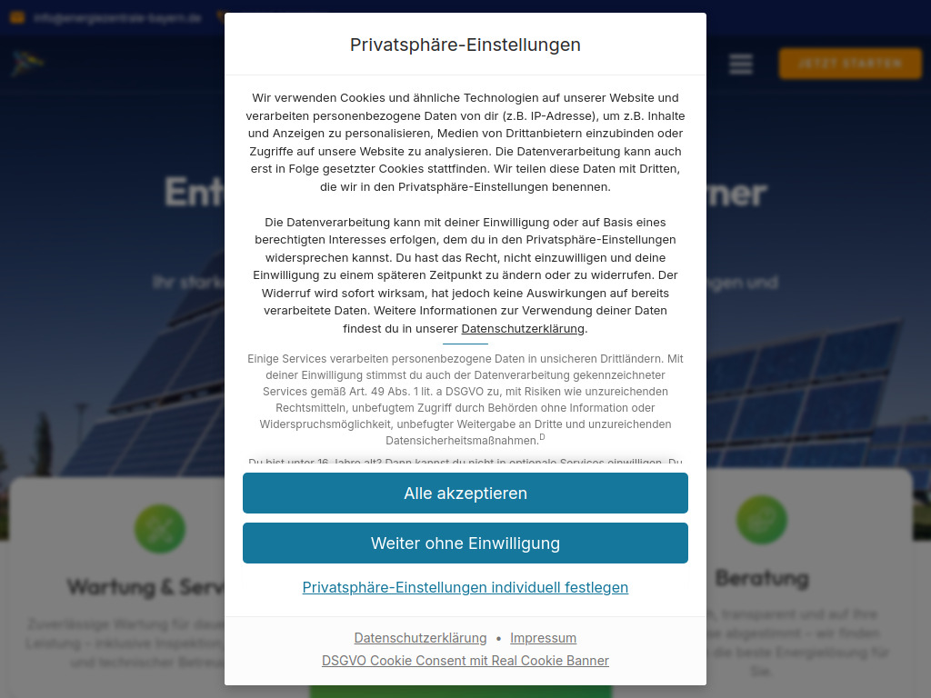 Website von Energie Bayern Schmaus e.K. in Breitbrunn
