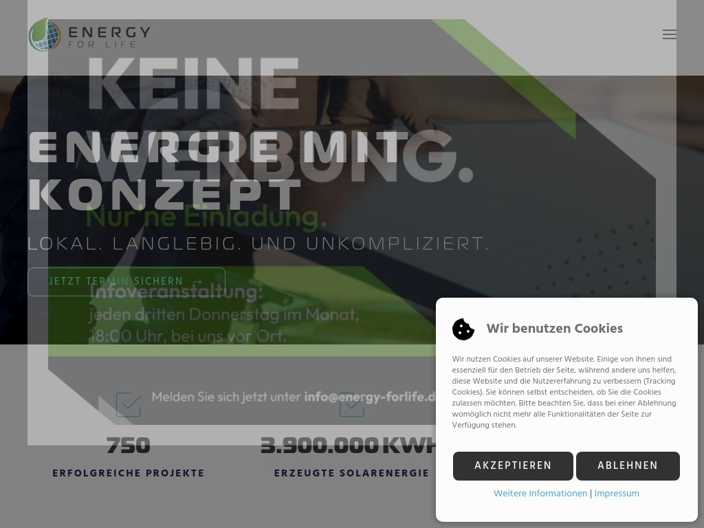 Website von energyforlife GmbH in Rotenburg (Wümme)