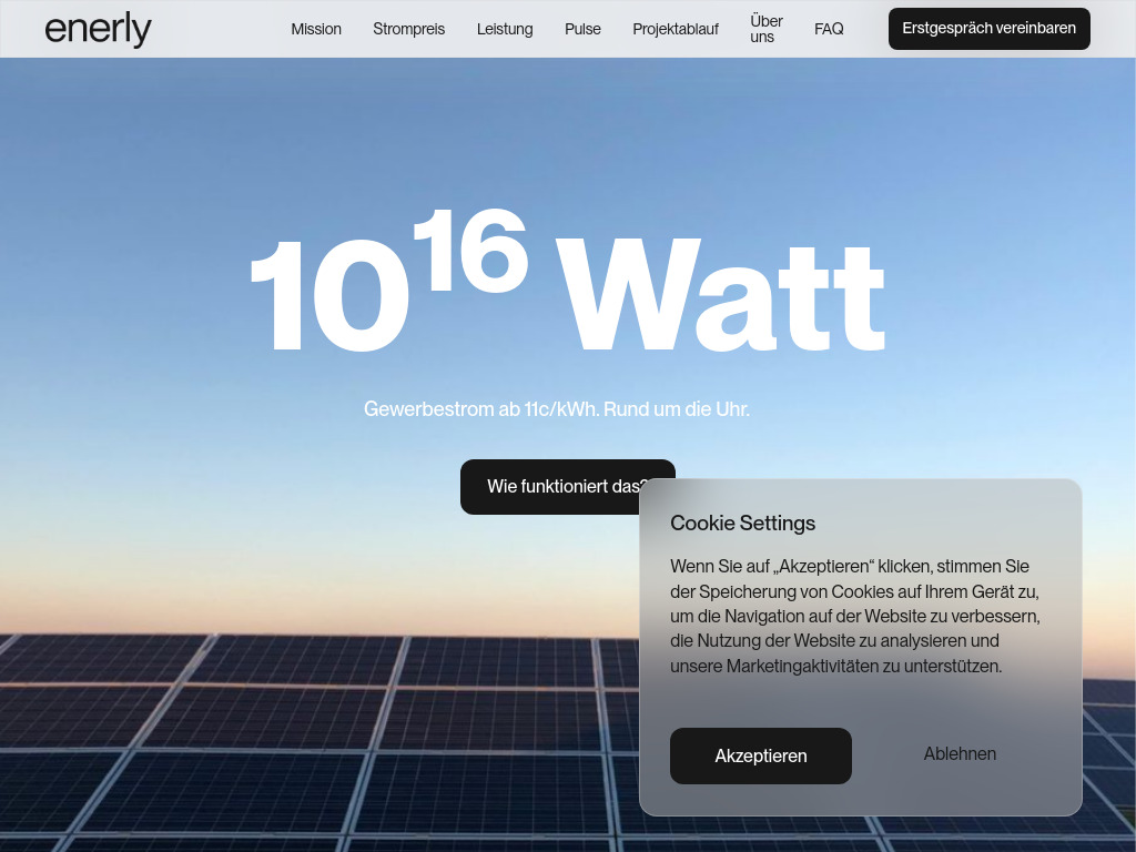 Website von Enerly GmbH in Bielefeld