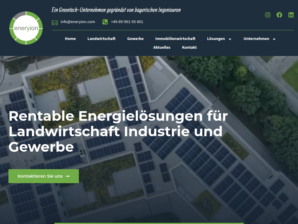 Website von eneryion GmbH in Eichenau
