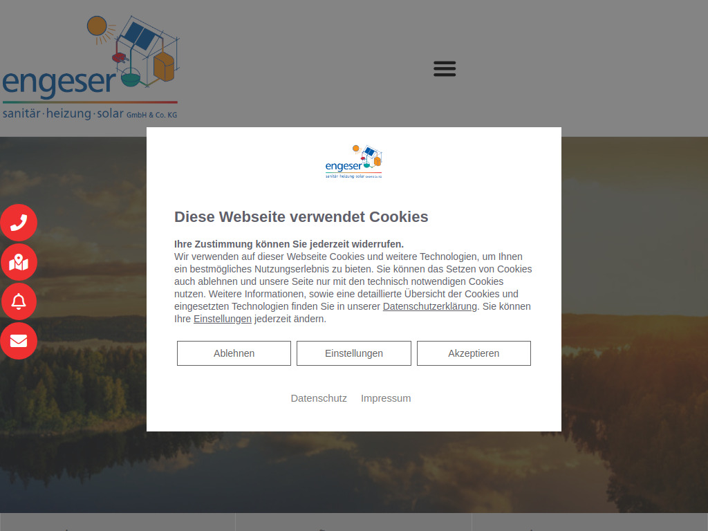 Website von Engeser Sanitär-Heizung-Solar GmbH & Co. KG in Villingendorf