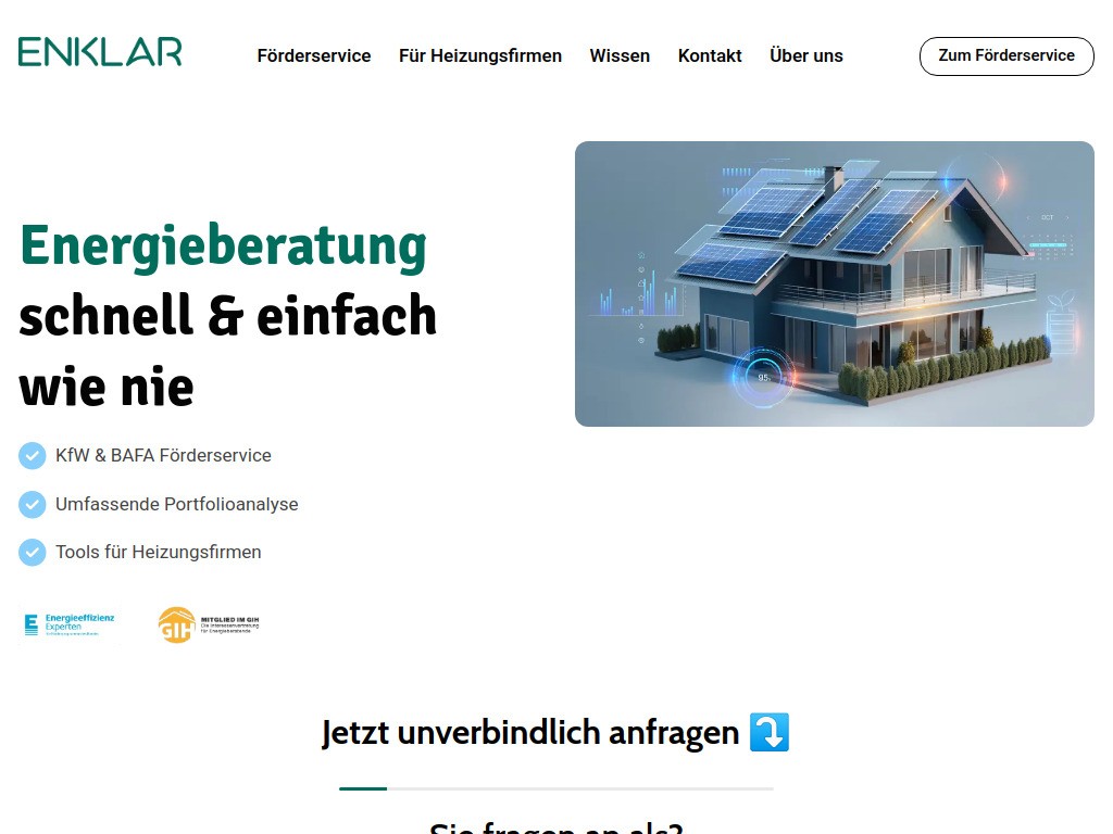 Website von Enklar GmbH in Hamburg