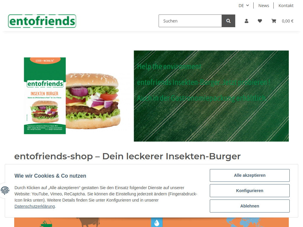 Website von Coming Nature GmbH & Co. KG in Neu-Ulm