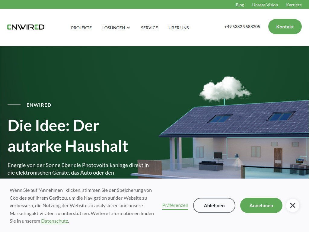 Website von Enwired GmbH & Co. KG in Einbeck
