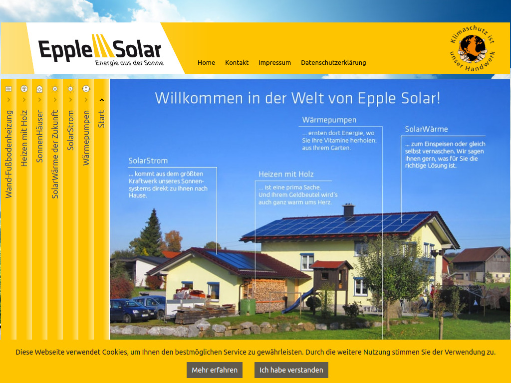 Website von Epple Solar GmbH in Opfenbach
