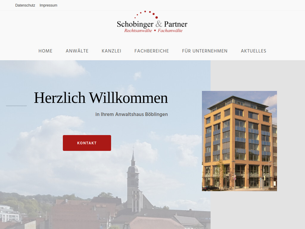 Website von Schobinger & Partner Rechtsanwälte in Böblingen