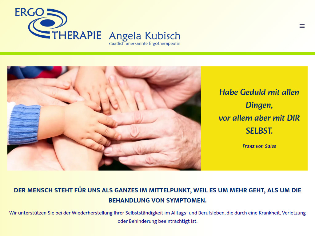 Website von Praxis für Ergotherapie Angela Kubisch in Lauta