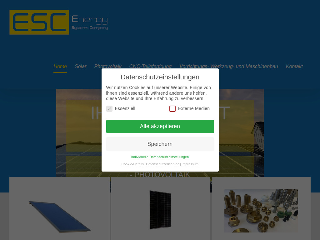 Website von ESC Energy Systems Company GmbH in Poggersdorf