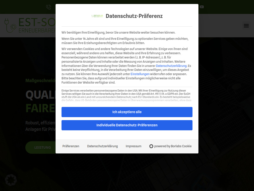Website von EST-SOLAR e.K. in Versmold