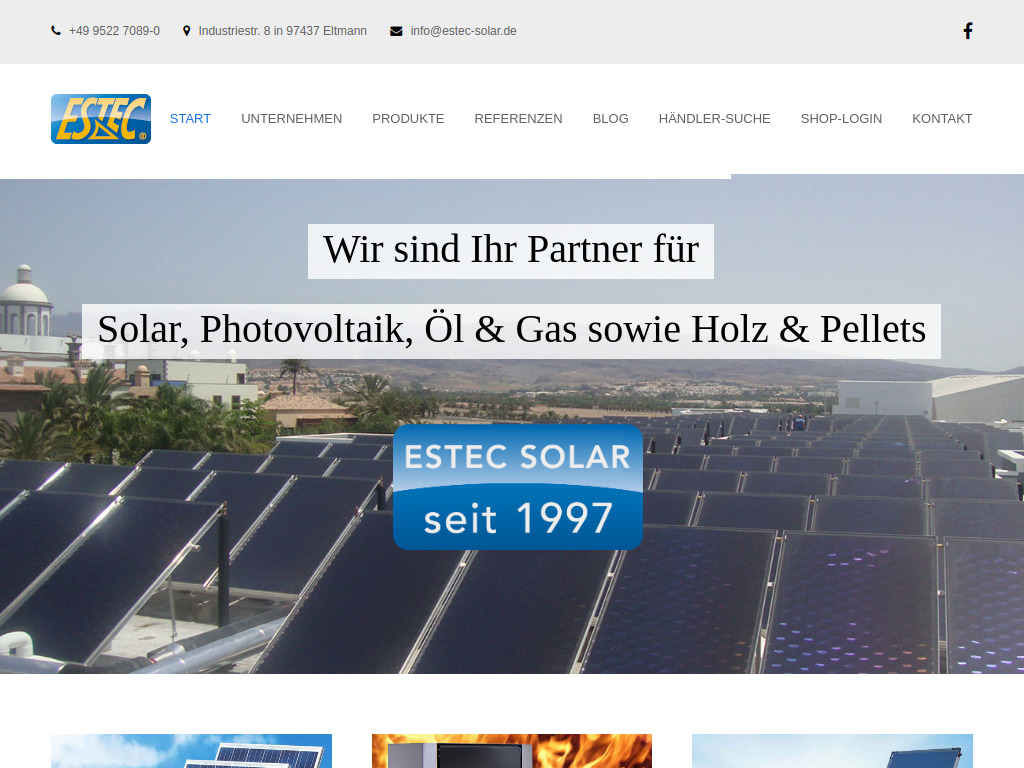 Website von ESTEC Energiespartechnik GmbH in Eltmann