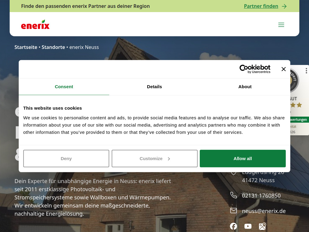 Website von enerix Neuss in Neuss