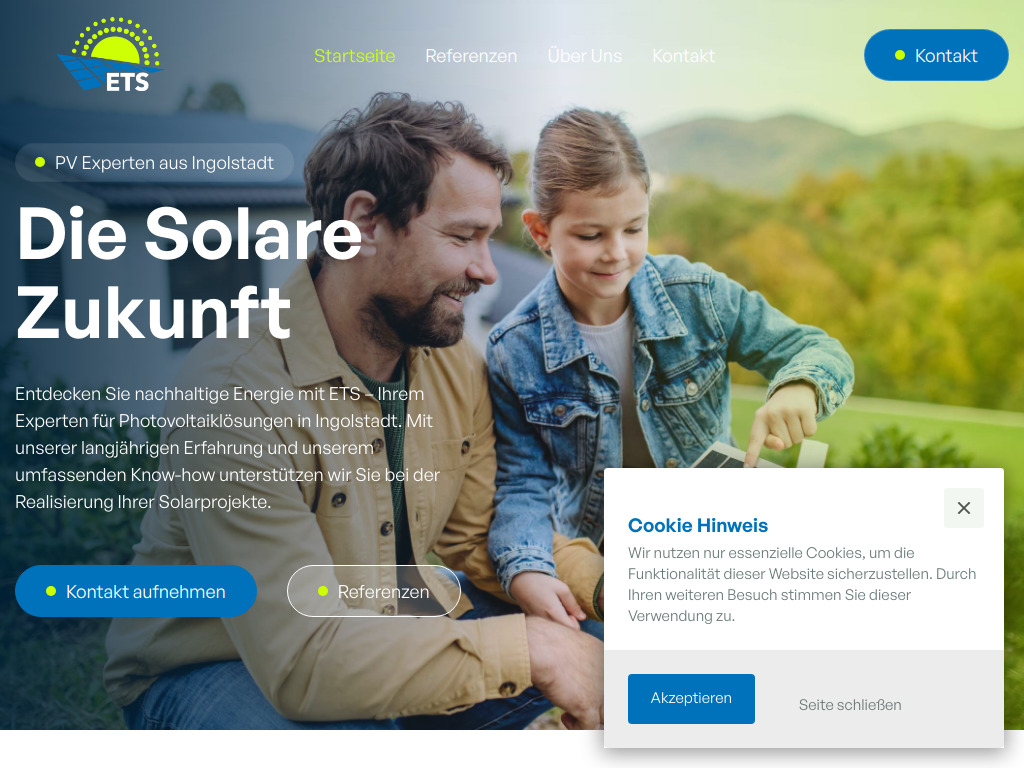 Website von ETS Solar GbR in Manching